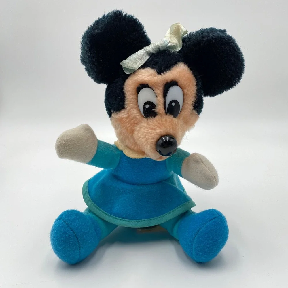 Vintage Minnie Mouse‎ Christmas Carol Productions Plush Doll Blue Dress Toy 8